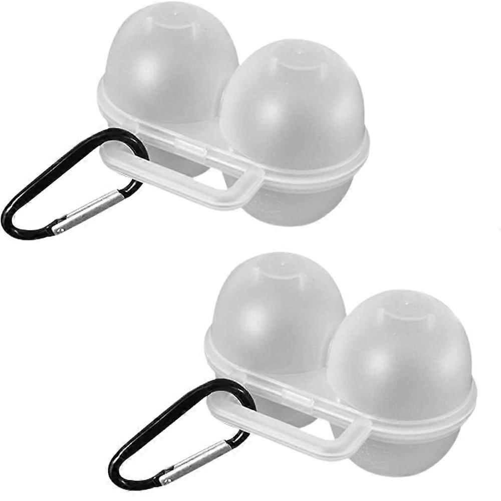 2 Pcs Egg Storage Container with D Buckle, Plastic Portable Egg Holder for Camping and Outdoor Cooking