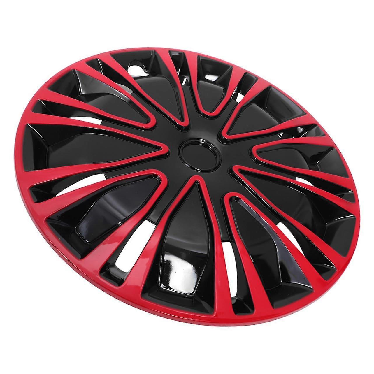 Car Wheel Covers Stylish PP Hubcaps for Cars Crimson and Ebony Durable Easy Install Design