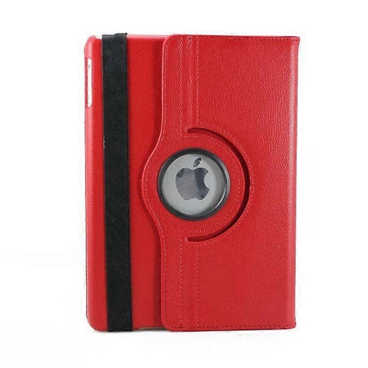 Stylish Case For Ipad 6/air2 Red Rotating Leather Litchi Pattern