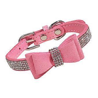 Adjustable Dog Training Collar Rhinestone Dog Collar 3Sets Pink