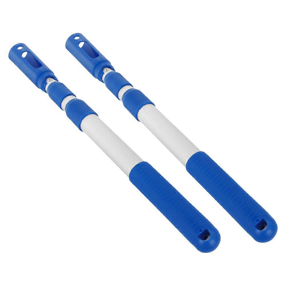 Blue Adjustable Aluminum Pool Cleaning Rod with Skimmer Net Compatible for Various Tasks 2pcs