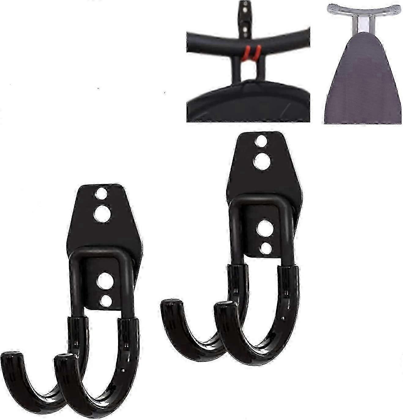 Wall Mounted Ironing Board Rack Metal Storage Hook For Closet - 2 Pieces
