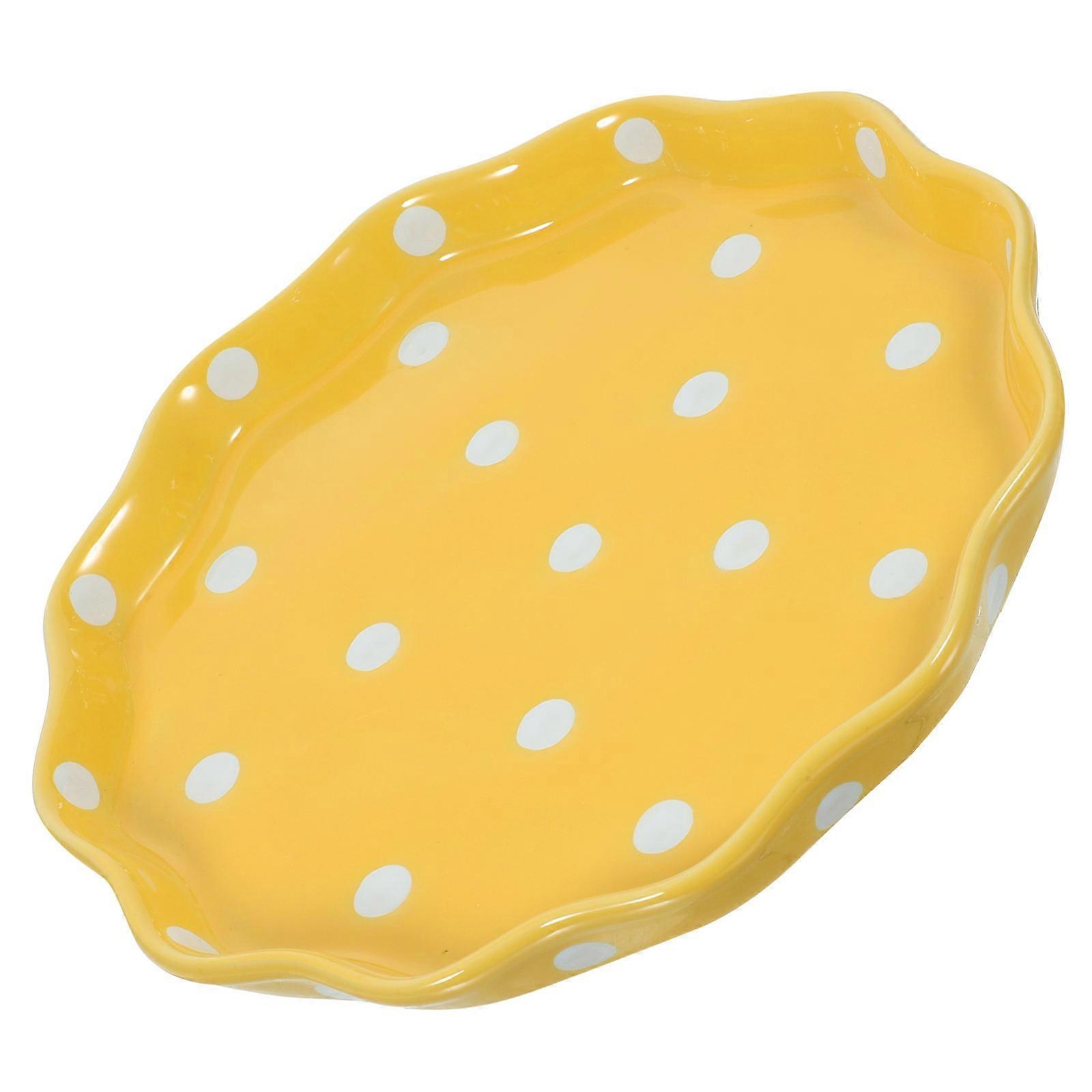 Household Decorative Breakfast Plate For Restaurants Assorted Color Round Tableware 1Pack