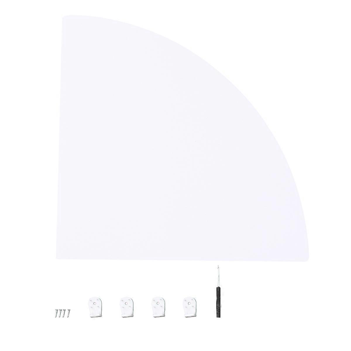 Wall Shelf Fan Shape for Home Use with Mounted Corner Storage White