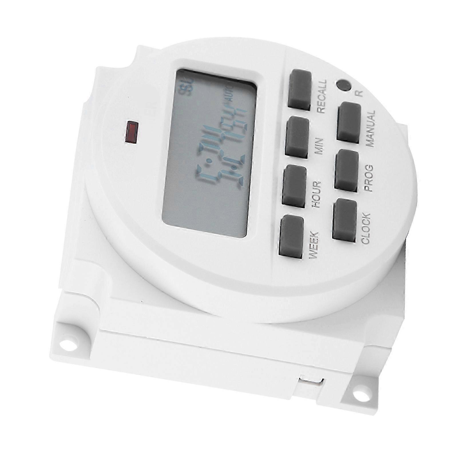 26-27 12V Digital Programmable Smart Timer Switch, White, 6x3x6.1cm