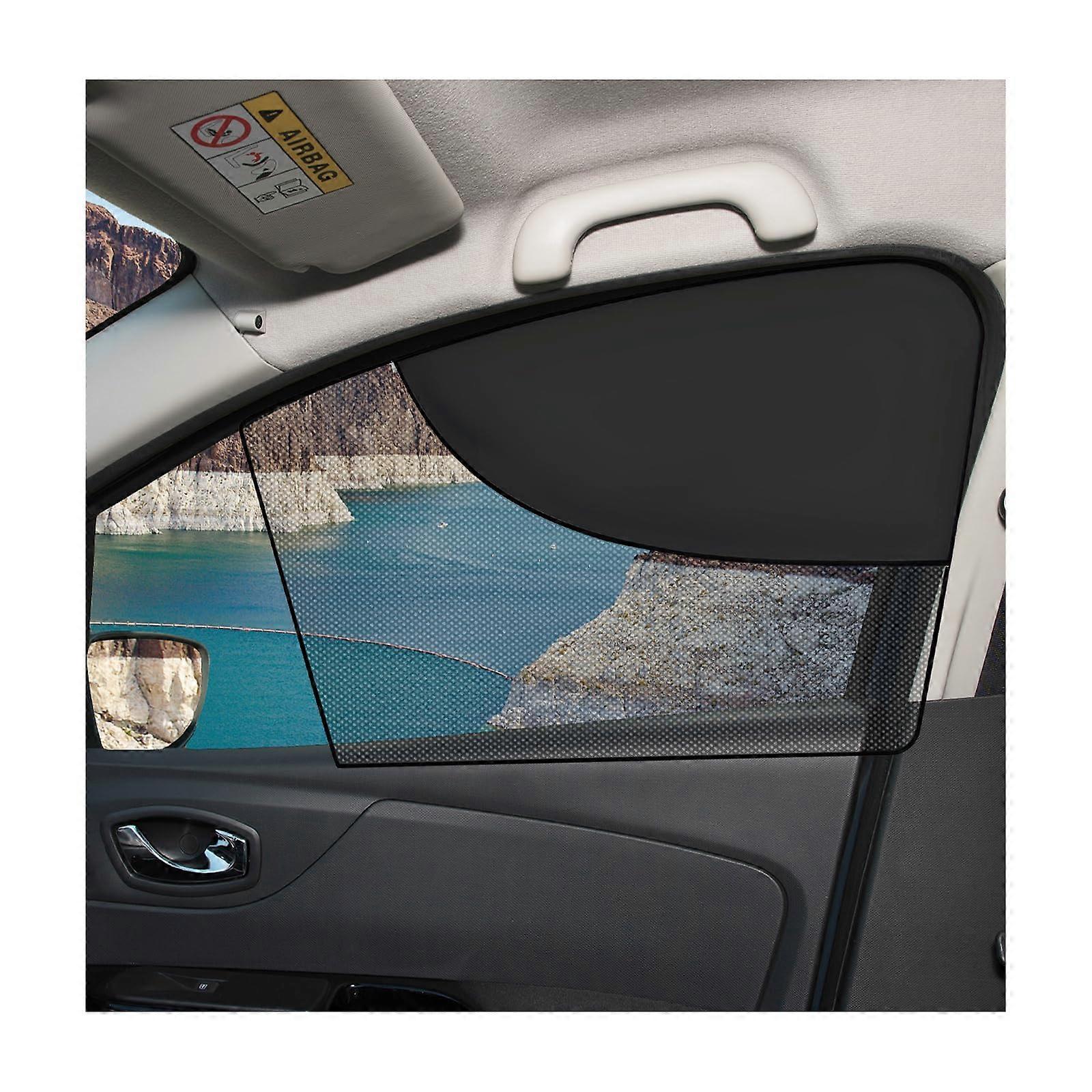 2PCS Magnetic Double Layer Car Window Sunshade for Front UV Protection with Breathable Mesh