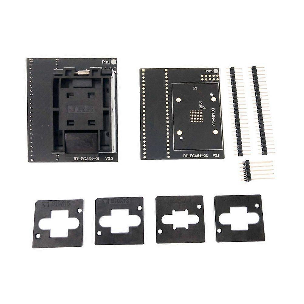 1 Set BGA64 Adapter Burning Seat for RT809H Programmer RT-BGA64-01 V2.0 Socket 4pcs Limiter Frame 2 Bottom Plate