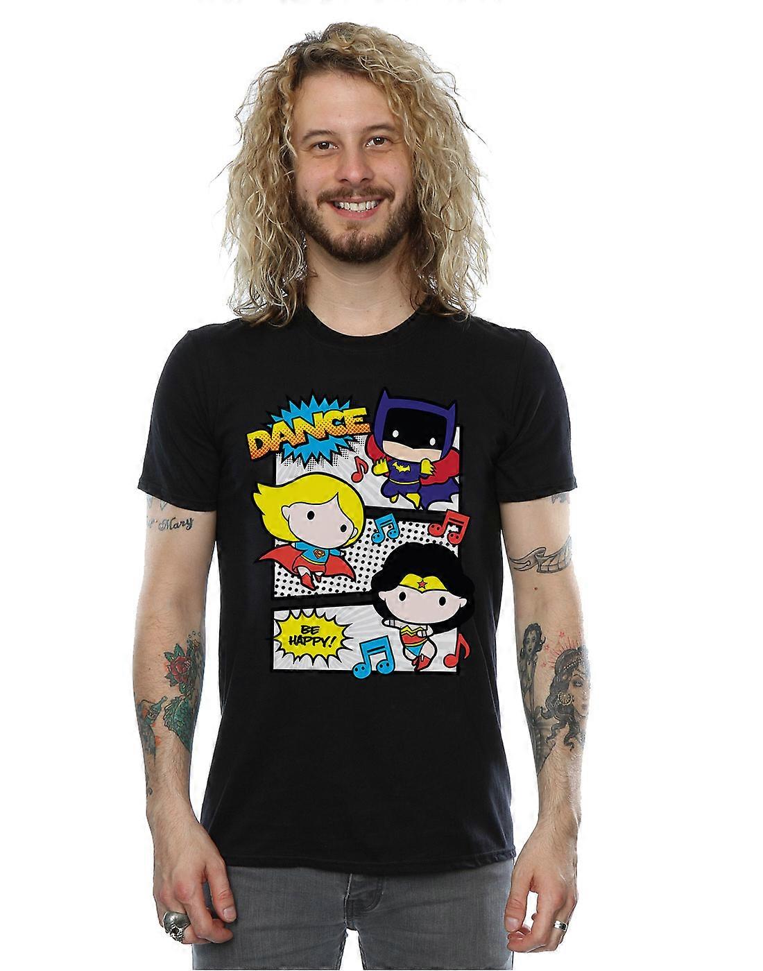DC Comics Men's Chibi Super Friends Dance T-Shirt