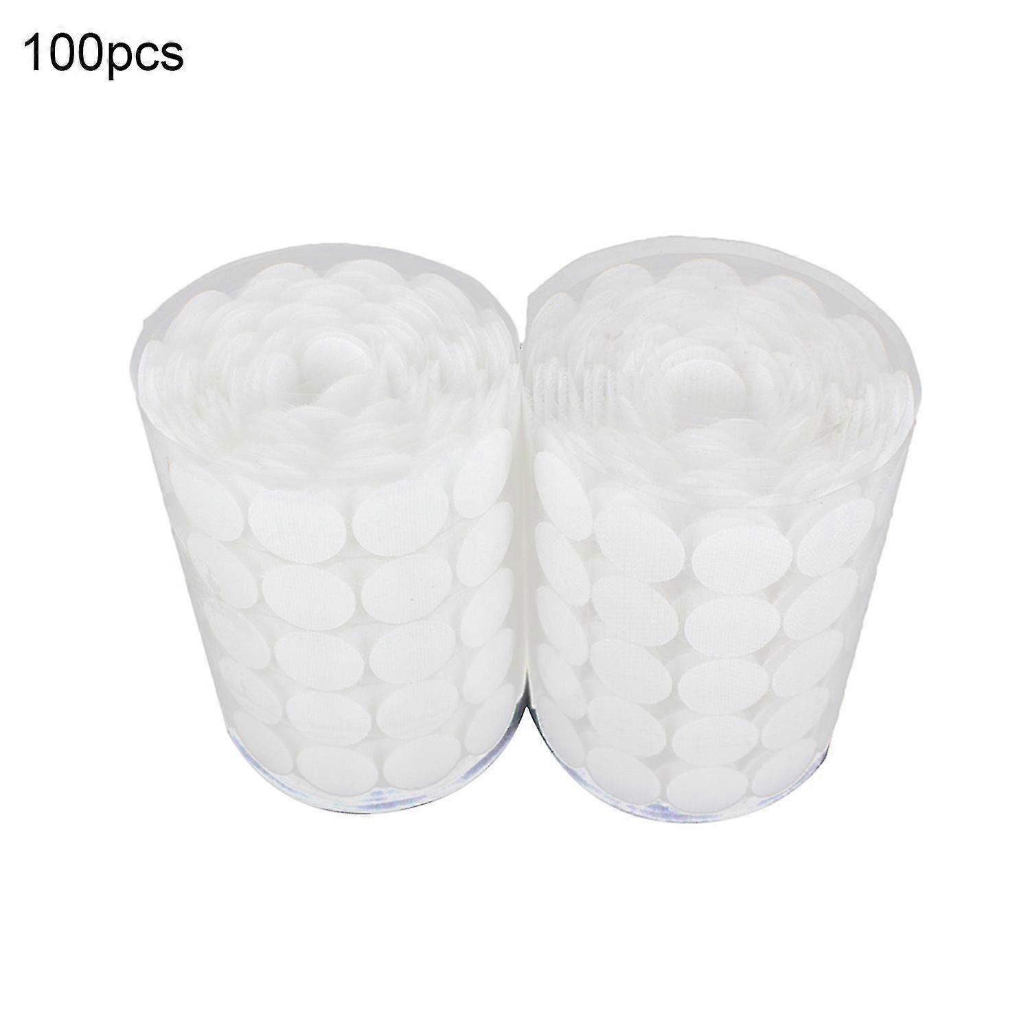 100Pcs/Set 2cm Hook Loop Self Adhesive Coins Dots Circles Stick Tape Discs Tool