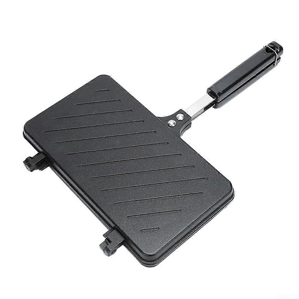 DualSided Sandwich Maker Pan for Camping, Fast Heating NonStick Cooker with Ergonomic Handle