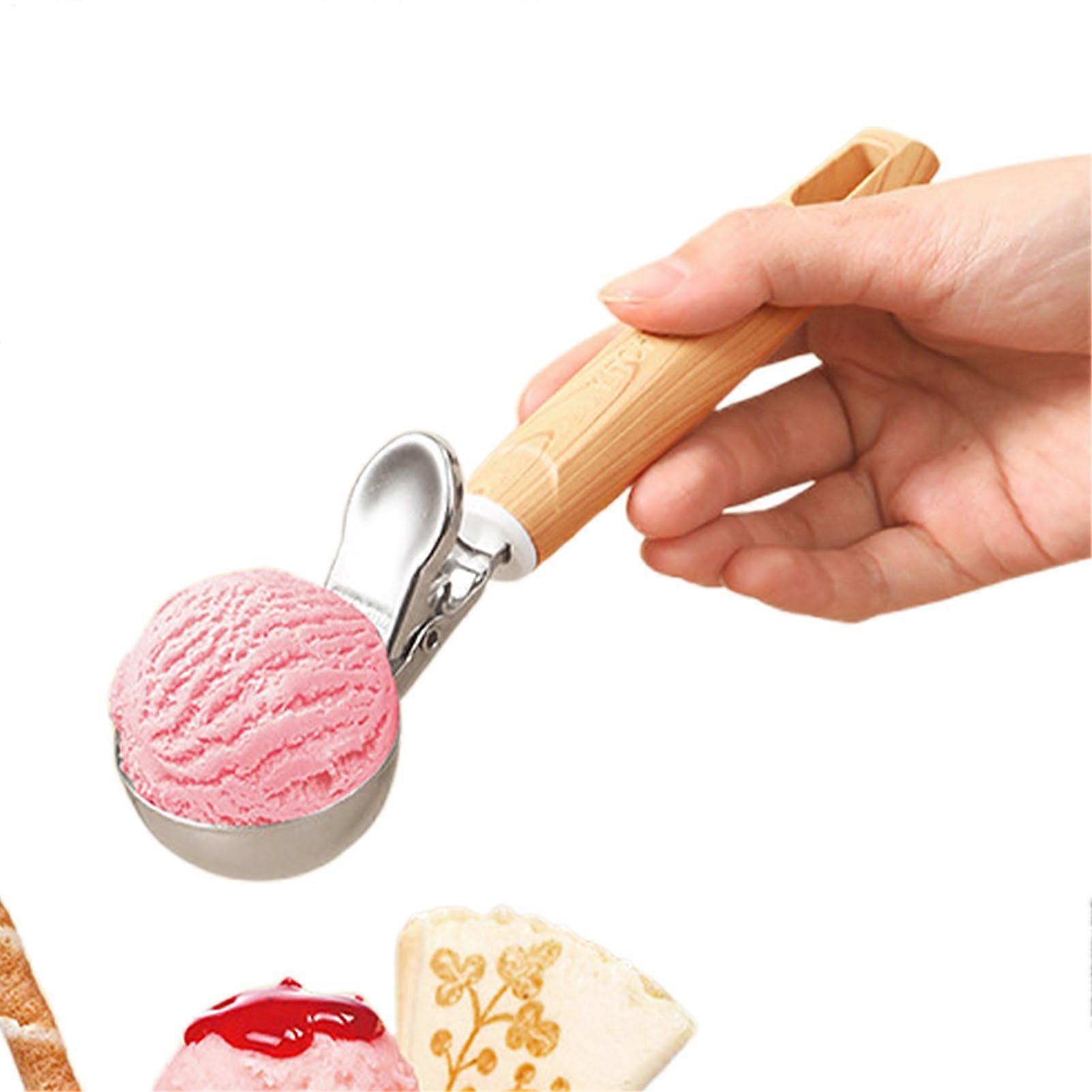 Stainless Steel Ice Cream Scoop with QuickRelease Lever, Ergonomic Handle for Portion Control Baking