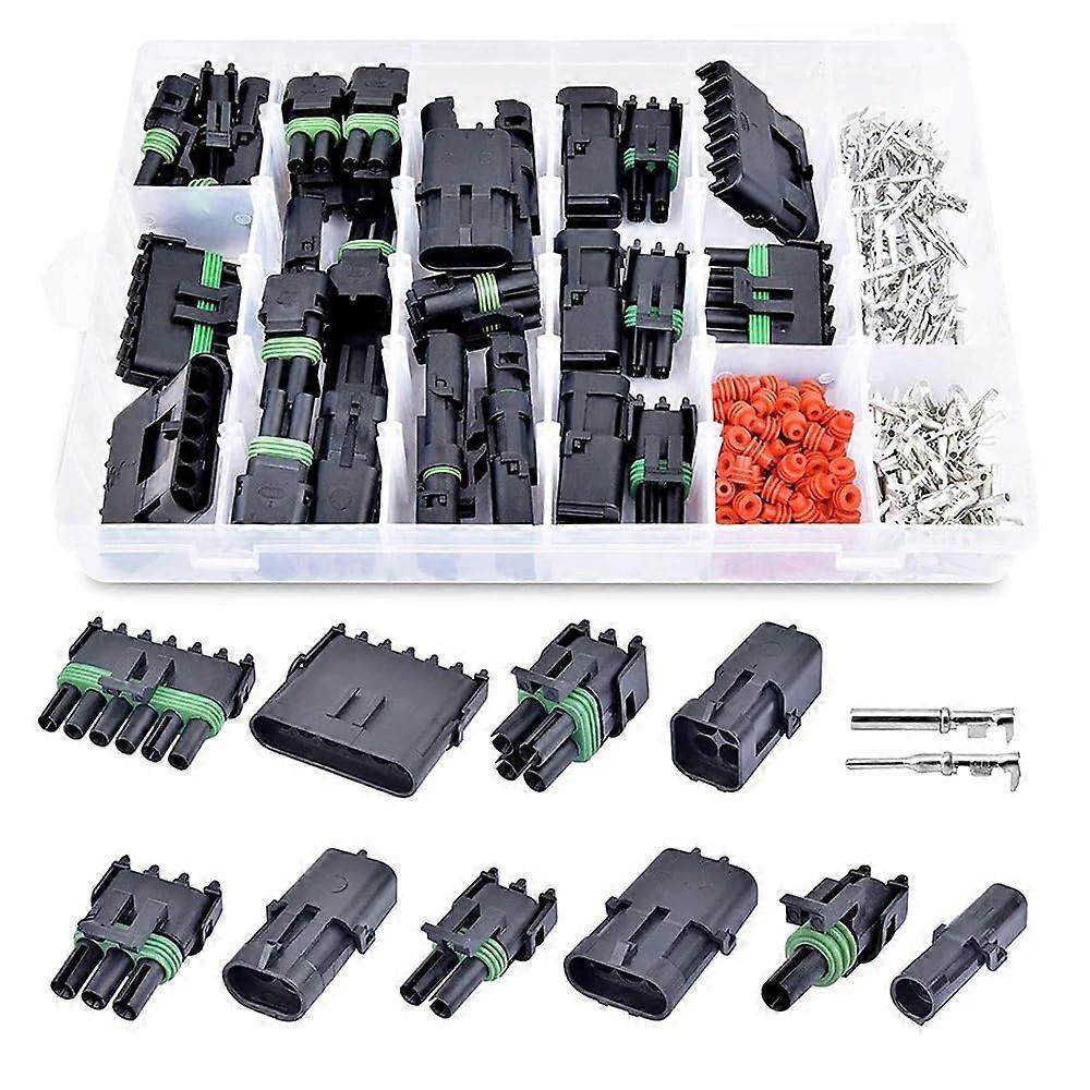 320PCS Waterproof Automotive Wire Connector Kit with Multiple Pin Options and Secure Locking System