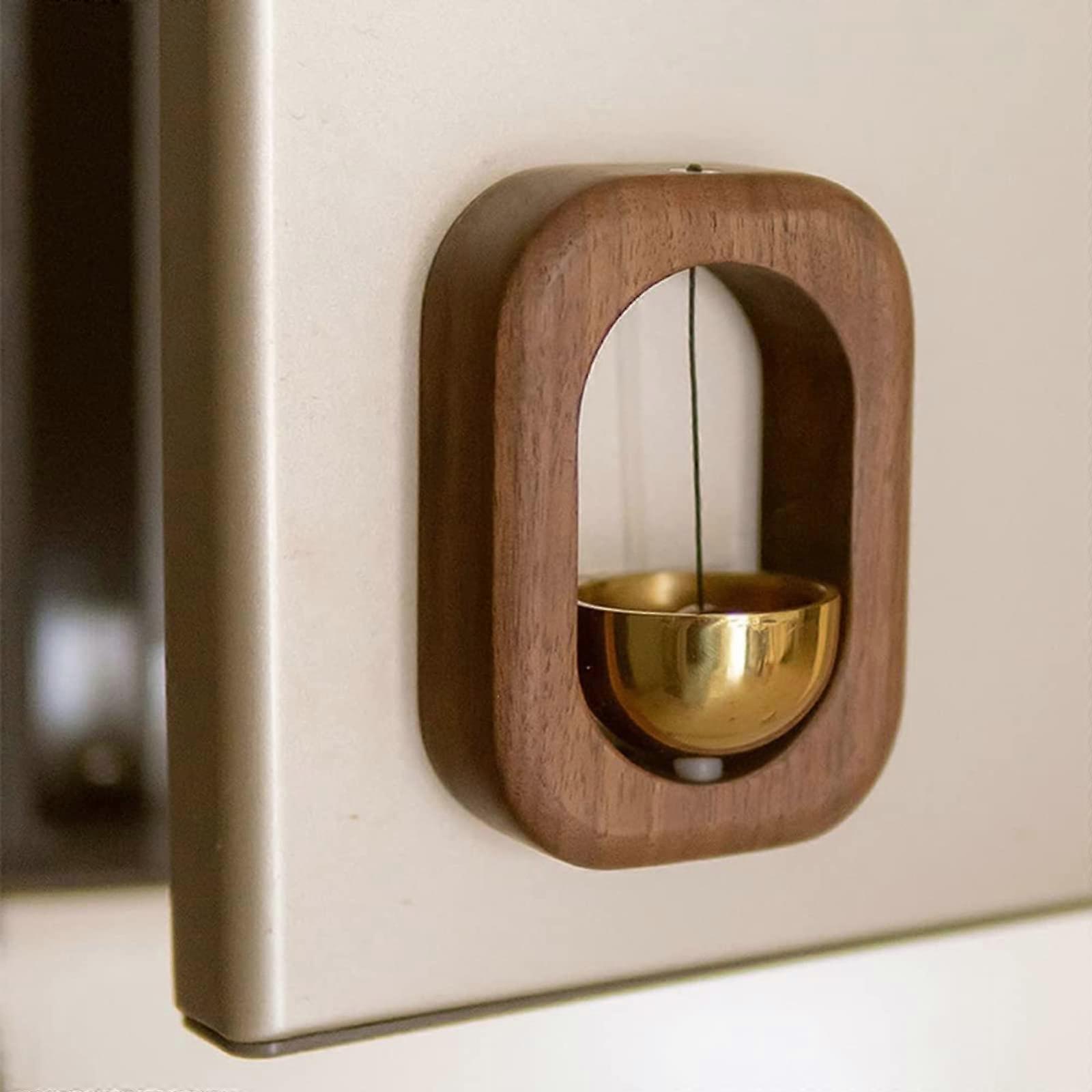 Magnetic Door Entry Bell with Clear Zen Chime Tone for  Entrance, Walnut Rectangular Design