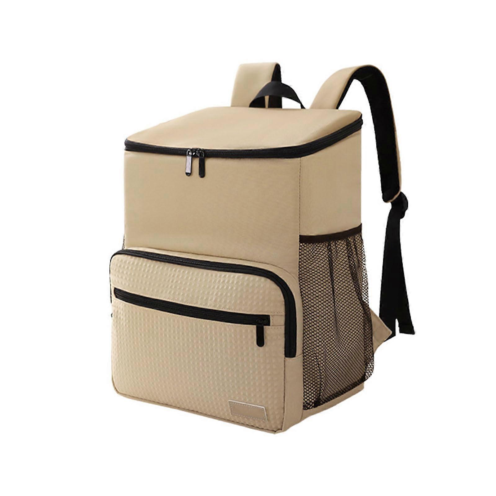 Insulated Cooler Backpack with  Cooling Efficiency, Leakproof Design for Camping, Beach, Khaki