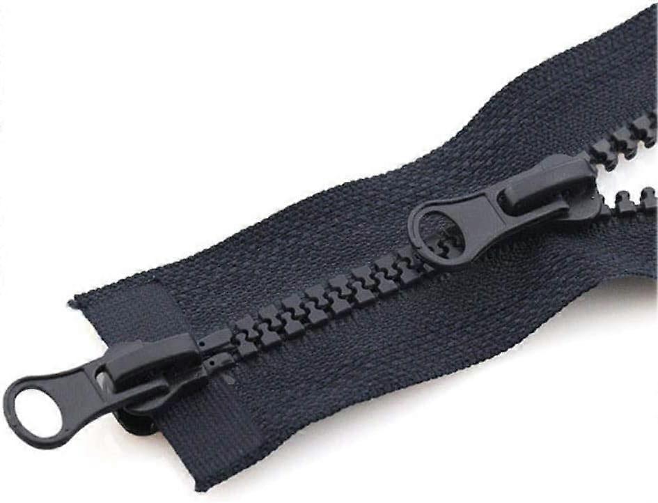 Navy 150cm Resin Double Slider OpenEnd Zipper with Replacement Pulls for Sewing and Crafts