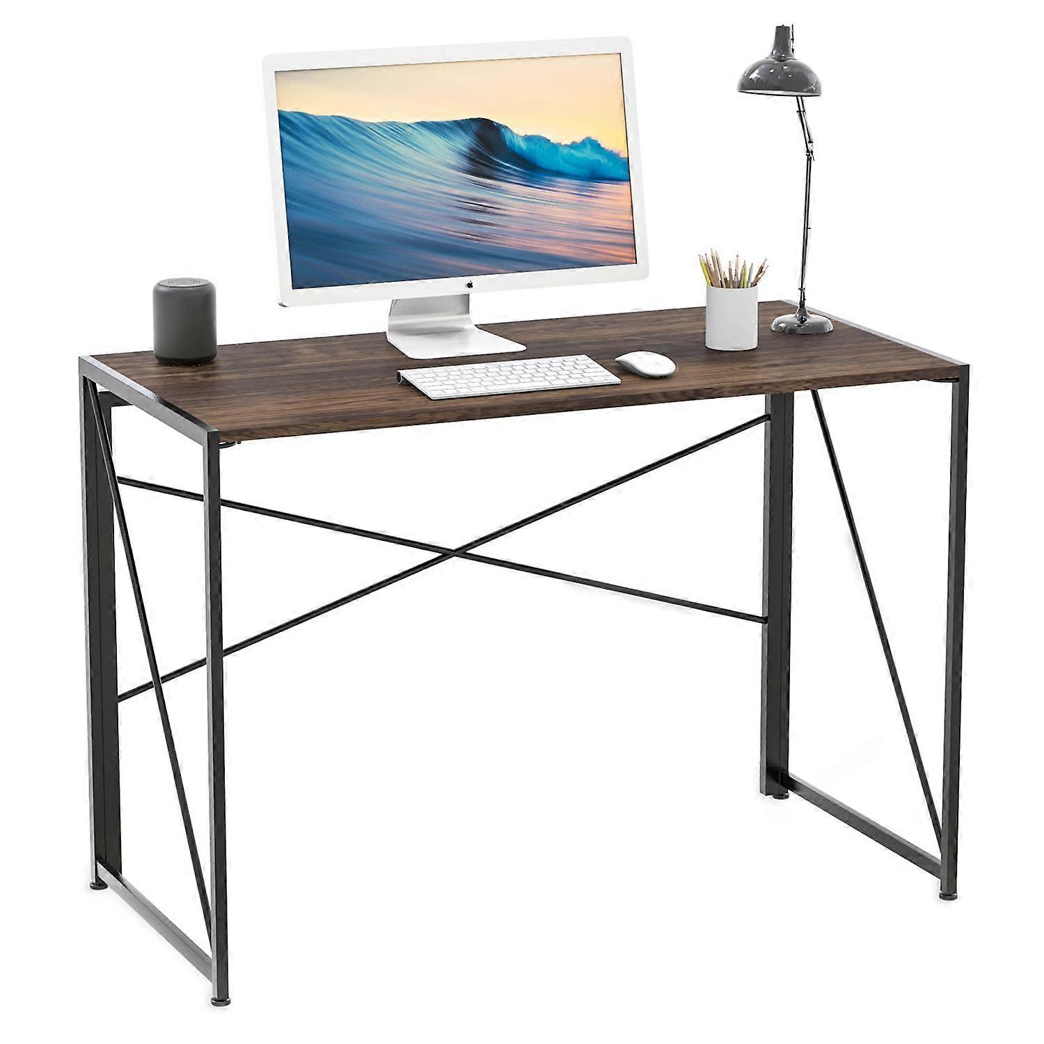 rustic foldable table in black and brown for working Reading and as a shelf - computer table work table