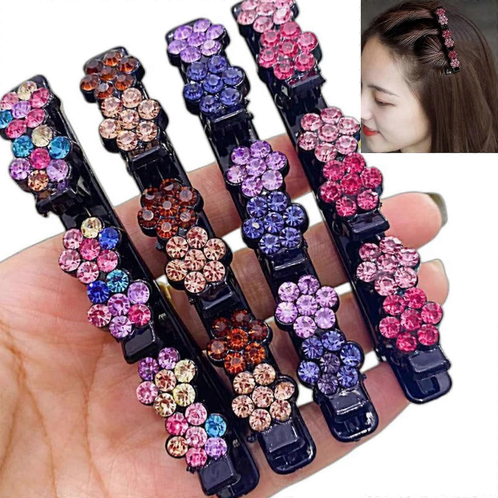4PCS Double Layer Hair Braid Headband Clips for Fast Styling and Secure NonSlip Hold