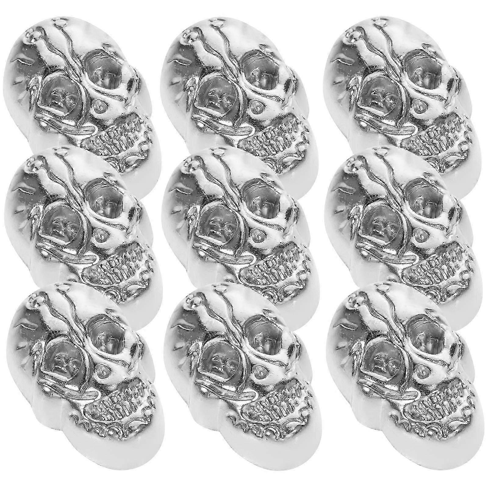20Pcs Ghost Head Crafting Skull Studs for Decor Silver Alloy Rivet Kit