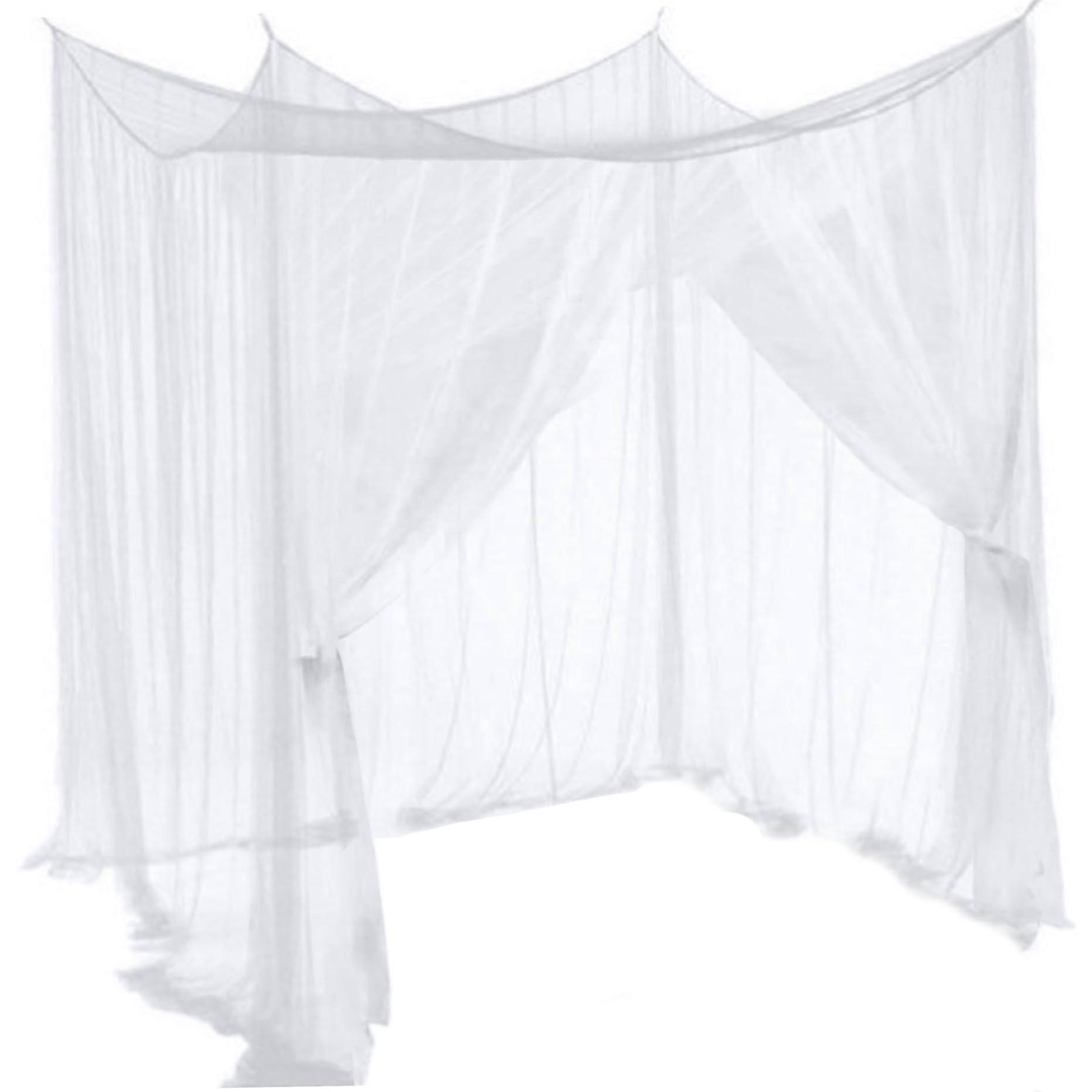 Mosquito Net for Bed with Spacious FourCorner Design, White Rectangular Canopy for Camping and Home