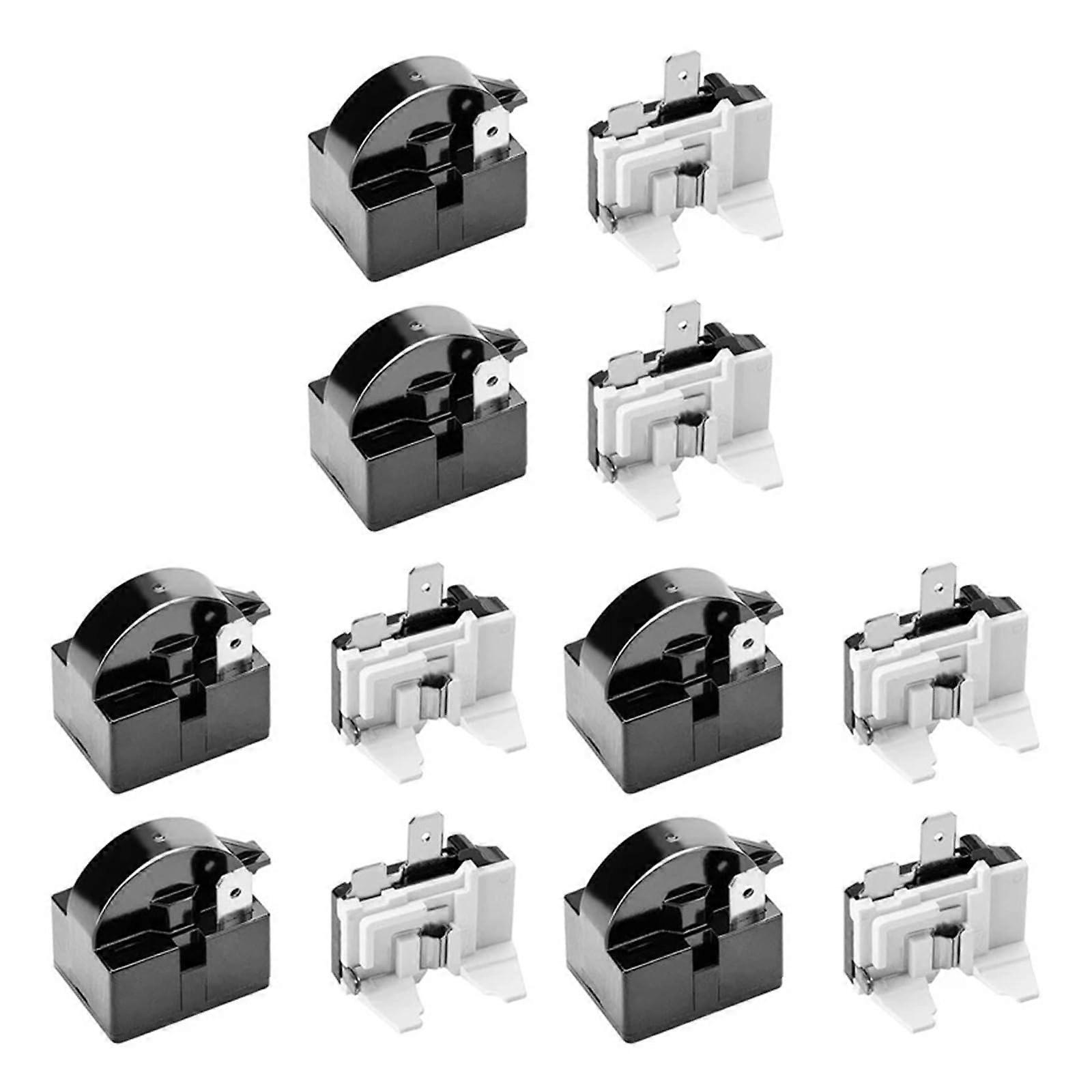 QP24.7 1 Pin Refrigerator Starter Relay and 6750C0005P Overload Protector Set 6PCS