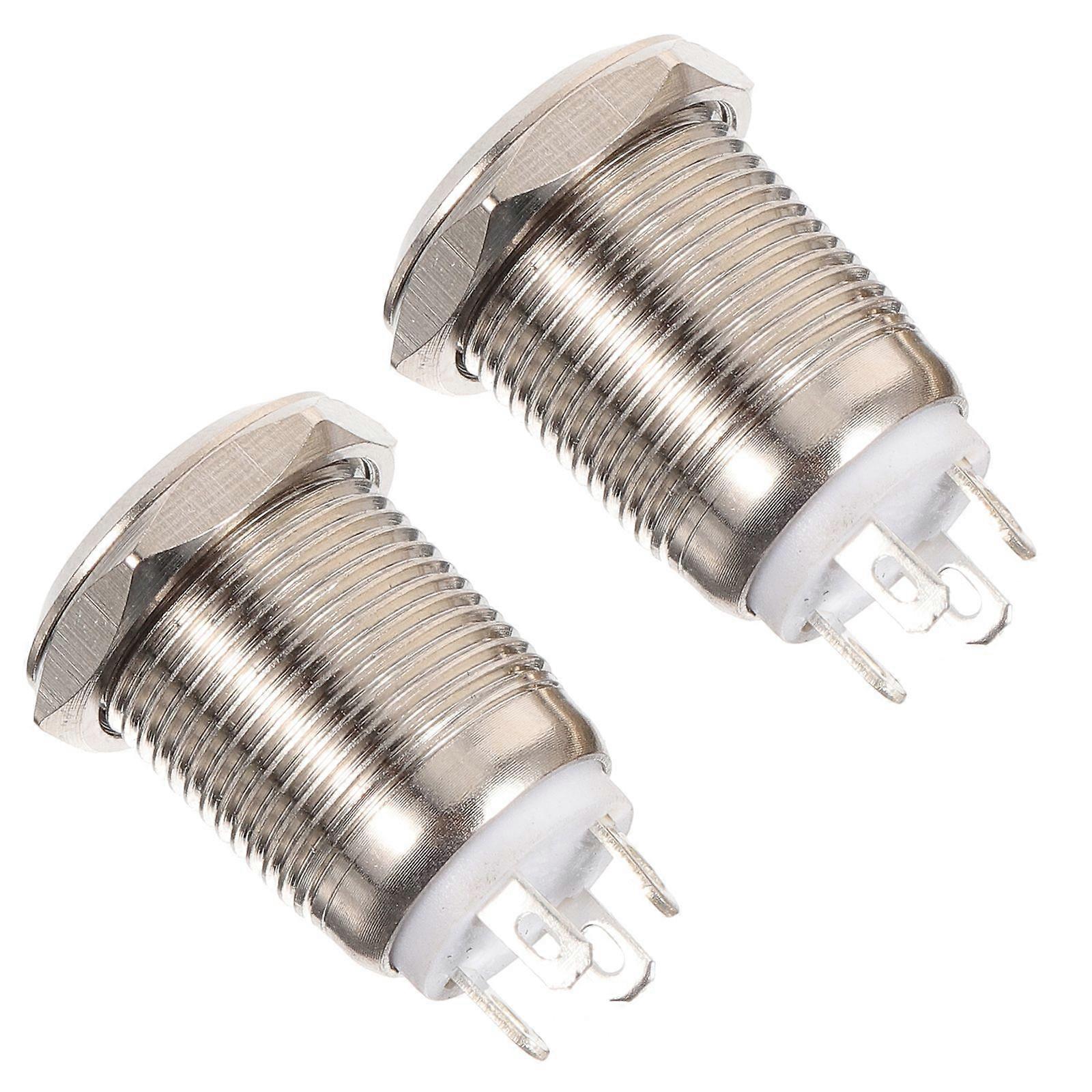 2pcs Door Bell Ringer Button Self-resetting Button Led Light Doorbell Button