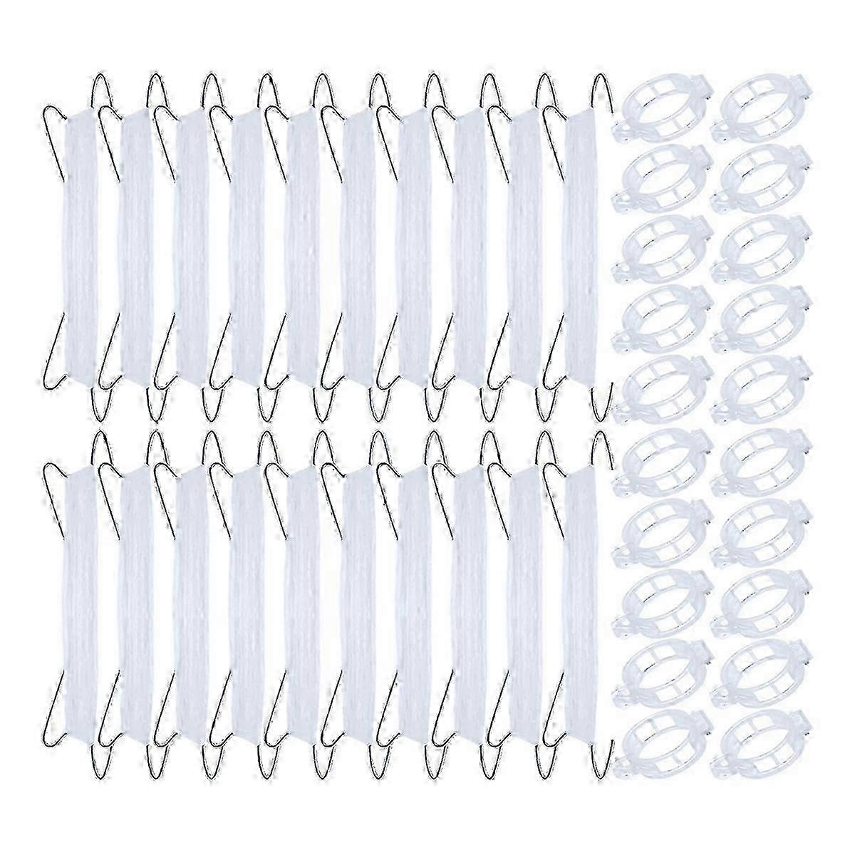 Tomato Support Hooks with String, Clips & Holder - 40-Piece Set
