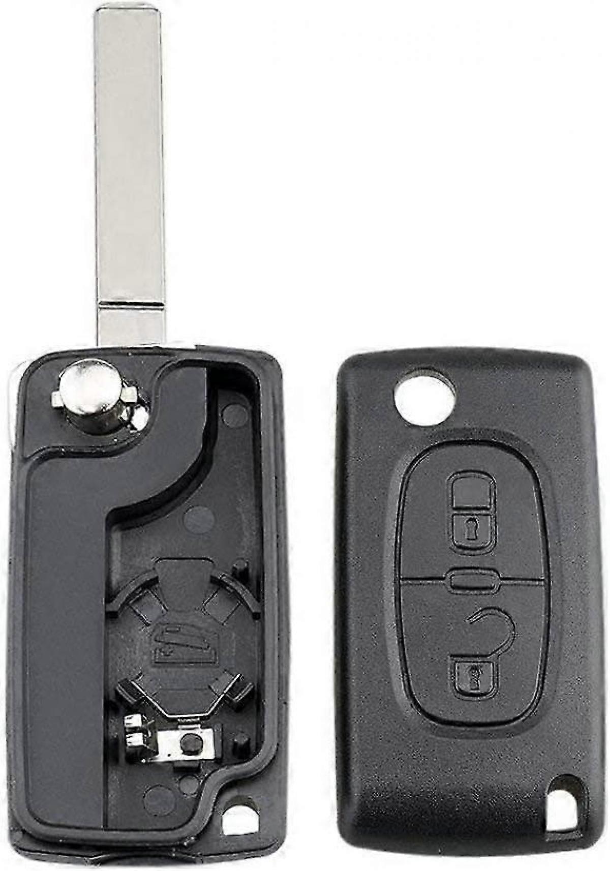 Citroen C3 2-Button Remote Key Shell Ce0536 Va2 Black