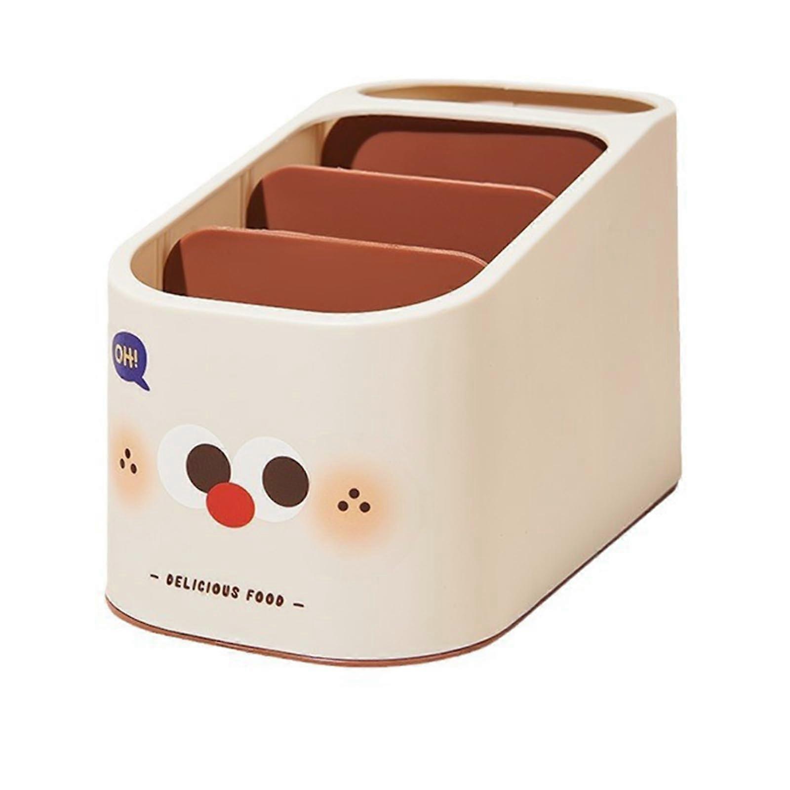 Desk Organizer with Multiple Compartments for Remote Control and Office Desktop Storage Brown