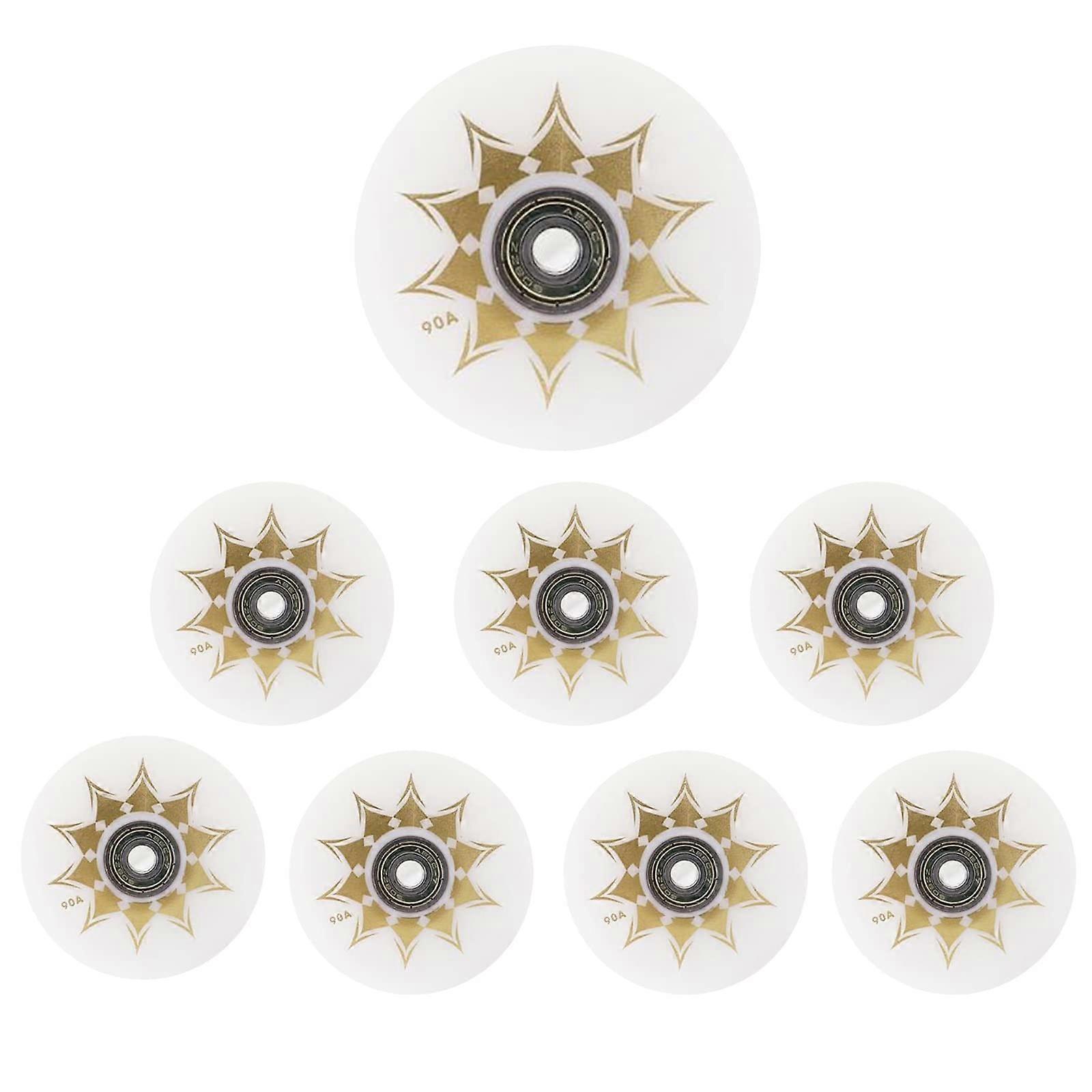 80mm Inline Skate Wheels with Bearings, 90A PU 8Pack Wheels for Rollerblade for Smooth Ride