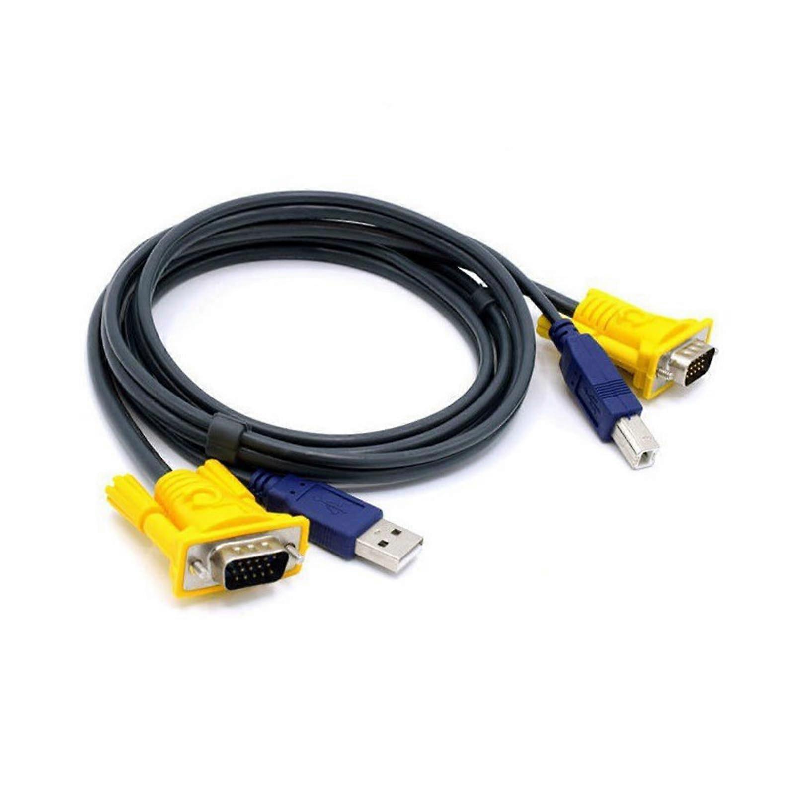 USB2.0 KVM Switch for 2 Computers with 1080P VGA Output and 1.5m Cable for Easy Switching