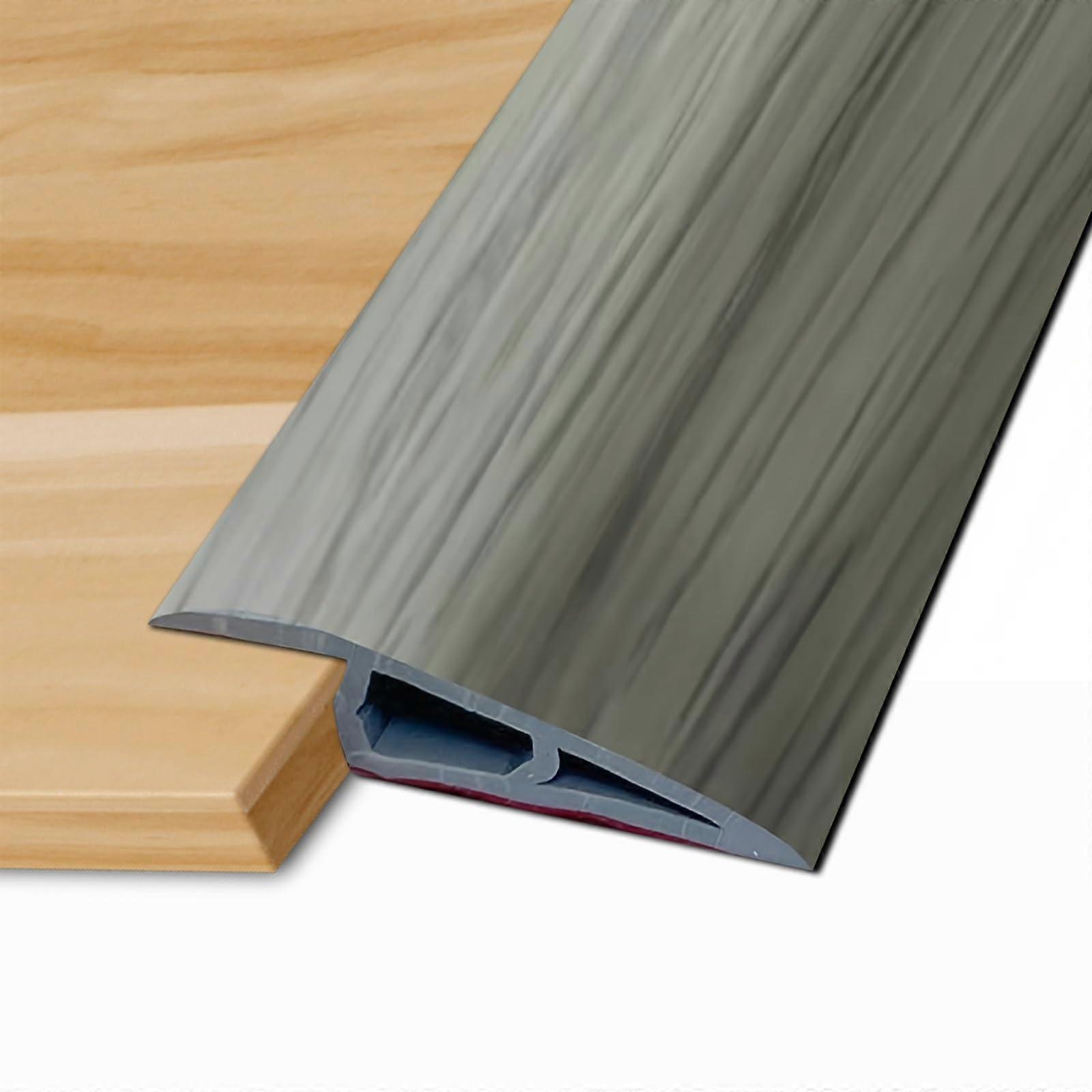 Gray Self Adhesive Door Threshold Strip for Smooth Floor Transition, 3.3ft Vinyl Ramp