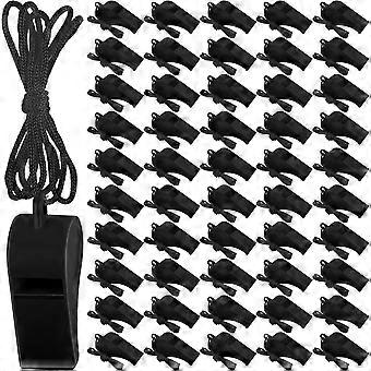 200 Pieces Plastic Whistles with Lanyard Loud Whistles Emergency Whistles Bulk