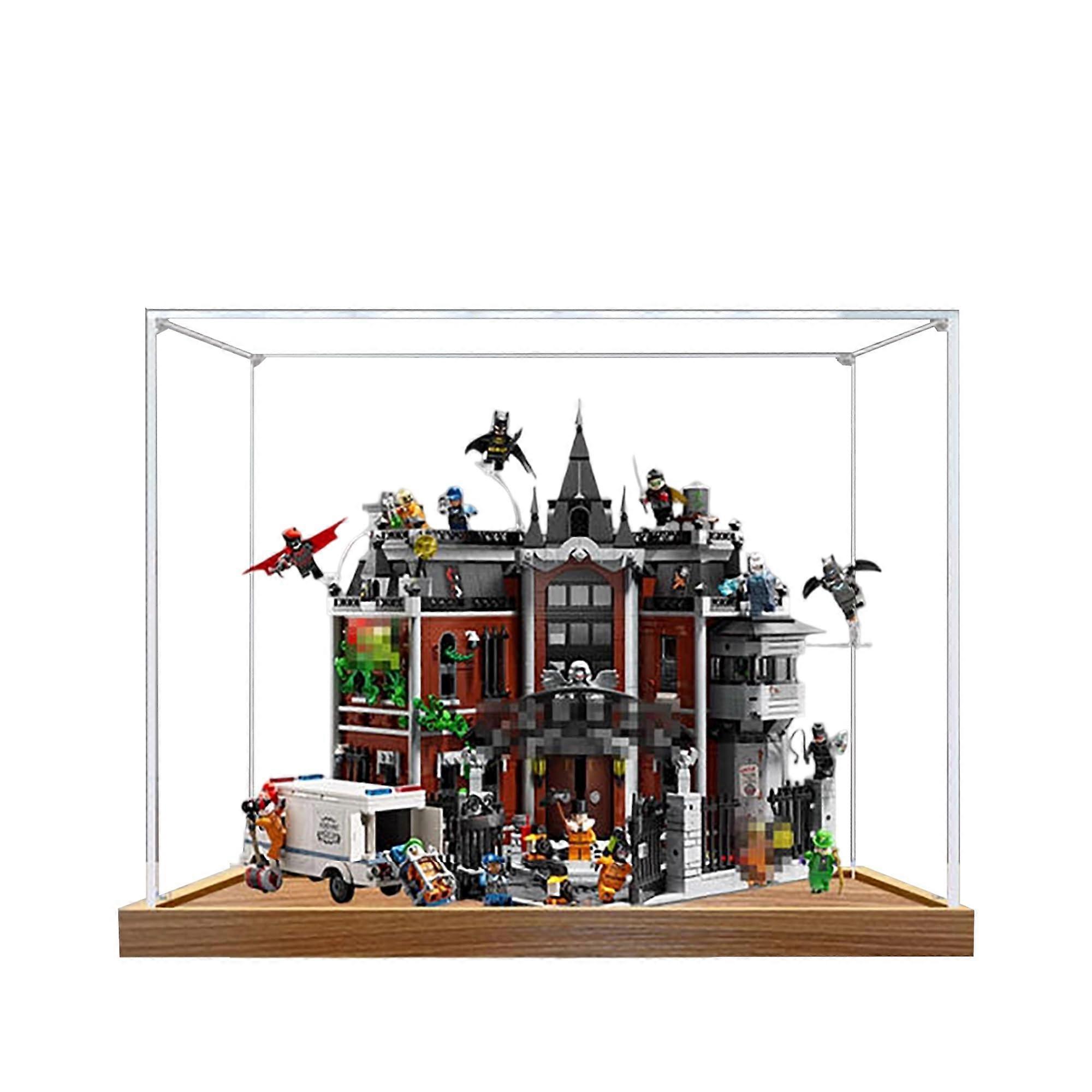 Acrylic Display Case Clear Dustproof Box with Wooden Base for  76300 Arkham Asylum