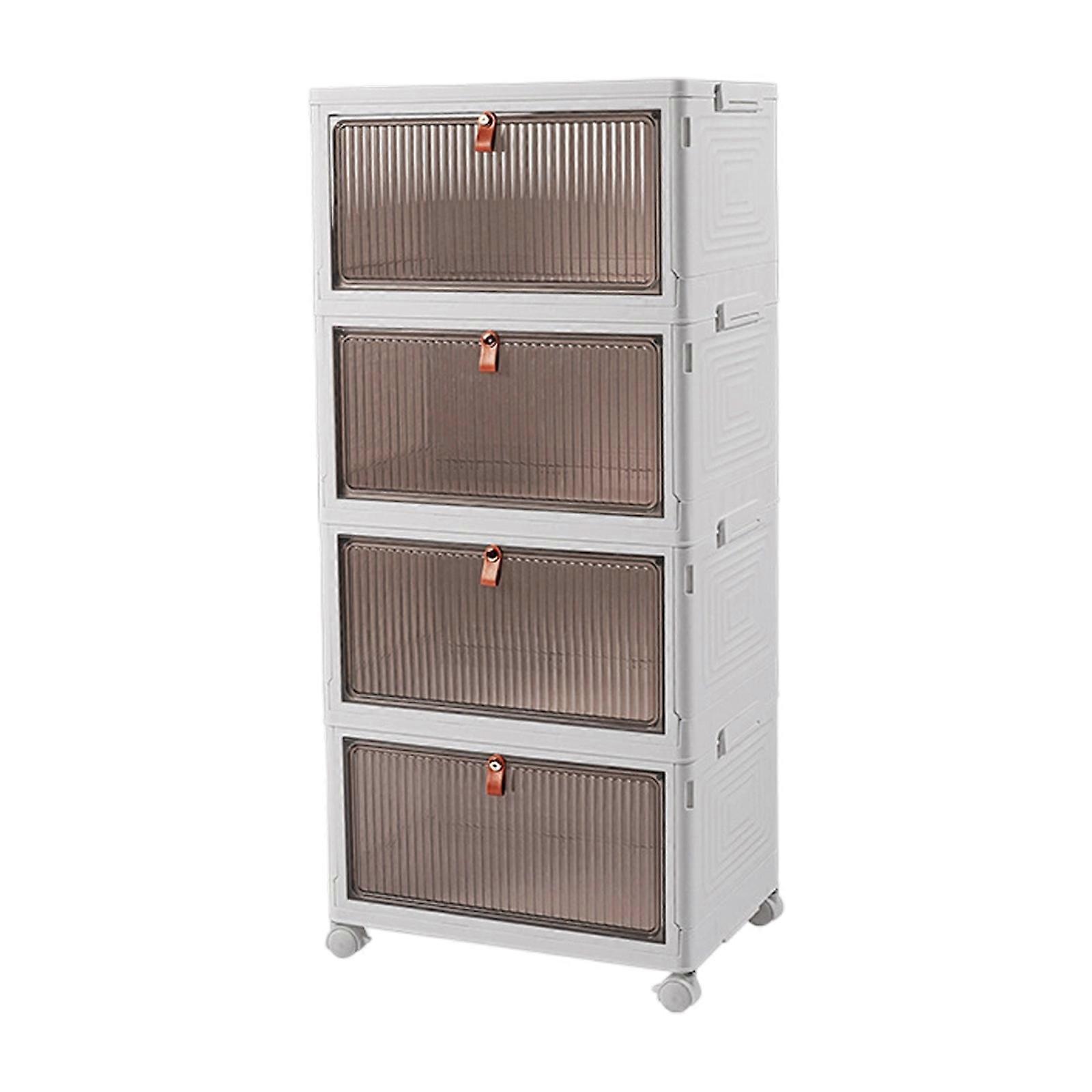 Wardrobe Organizers Containers Including Stackable Layers Clear Covers and Roller for Effortlessly Moving Multicolor