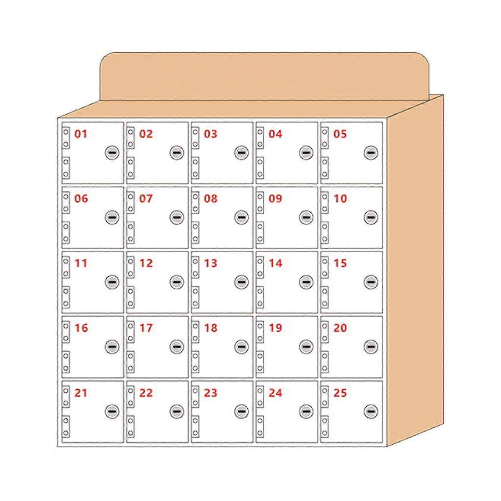Lockable Cell Phone Storage Cabinet 25 Slots Solid Wood Wall Mounted Secure Locker with Keys
