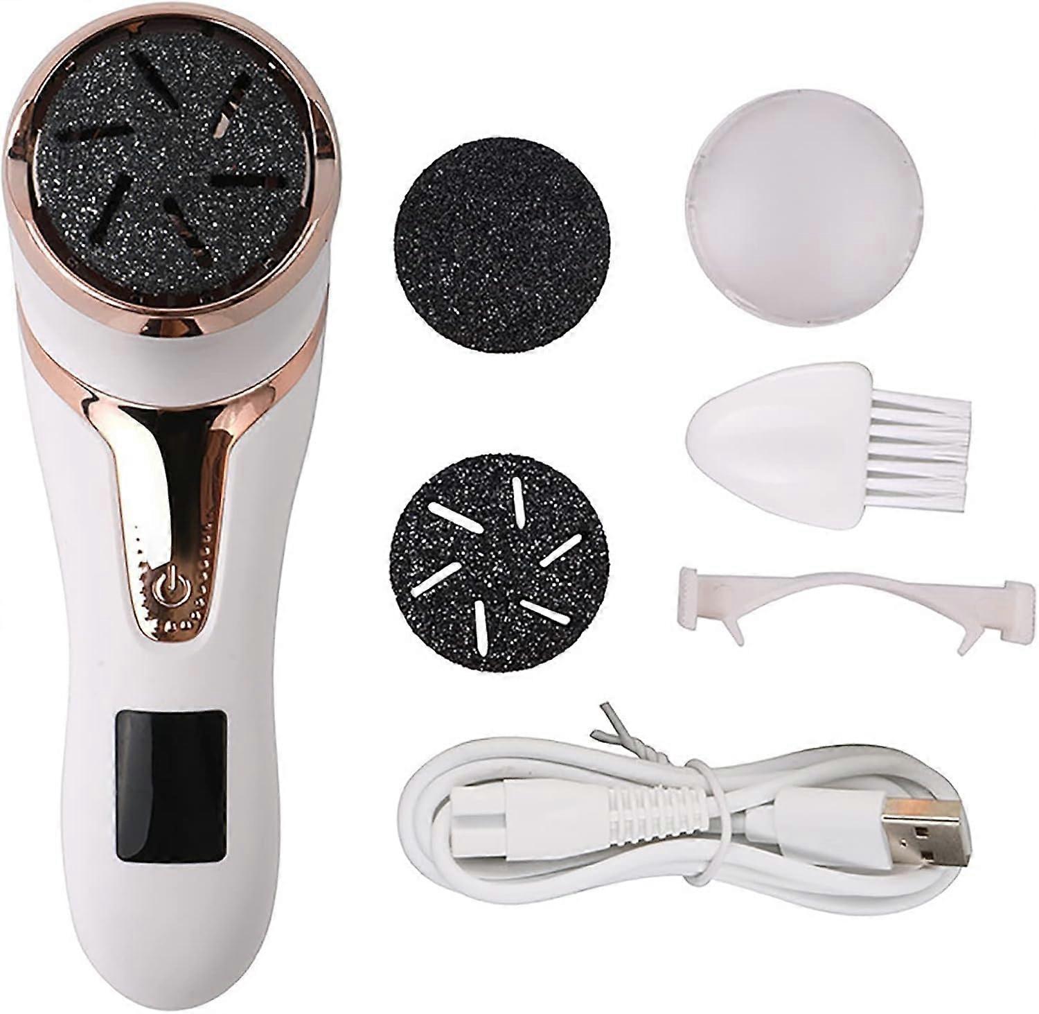 Electric Foot File Callus Remover with Dust Collection, USB Charging, 3 Rollers, Dual Speed