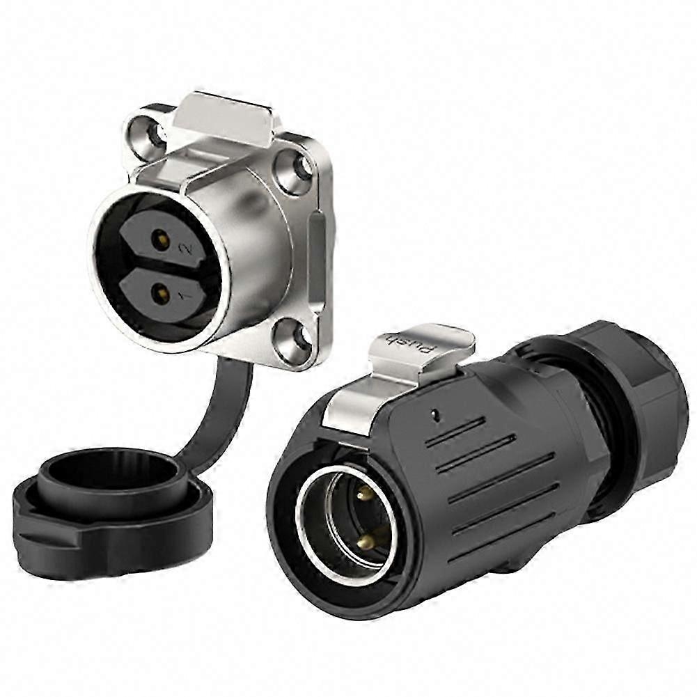 2-Pin Panel Mount Socket and Plug Set for Industrial Aviation Welding Cable Electrical Power Connection