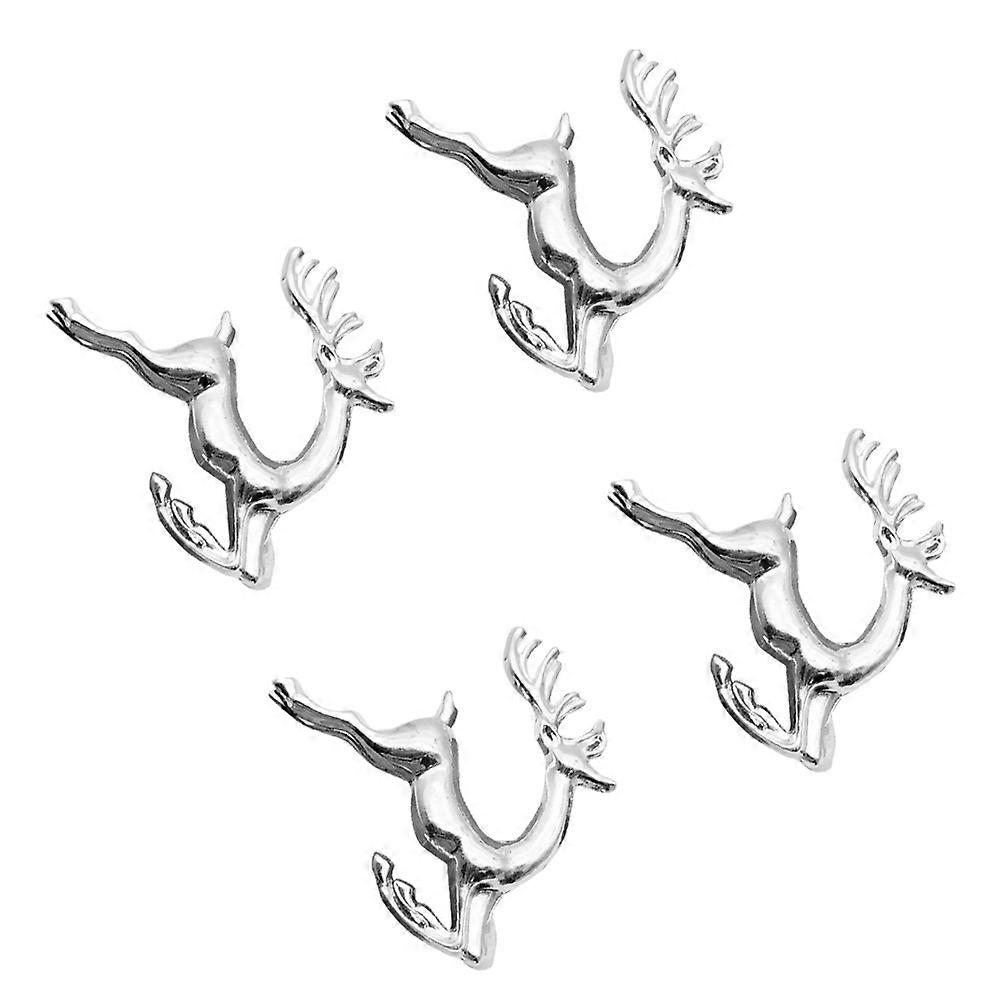 Creative Napkin Rings for Party Supplies Elk Shape 4Pcs Silver