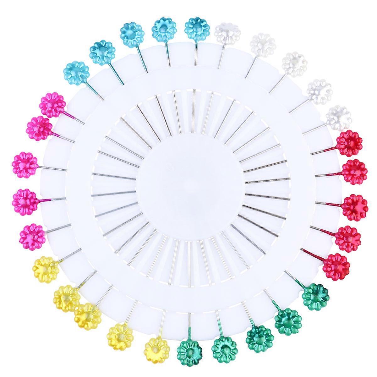 Sewing Needle Push Plum Flower Head for Holding Use 3Set Multi-Color