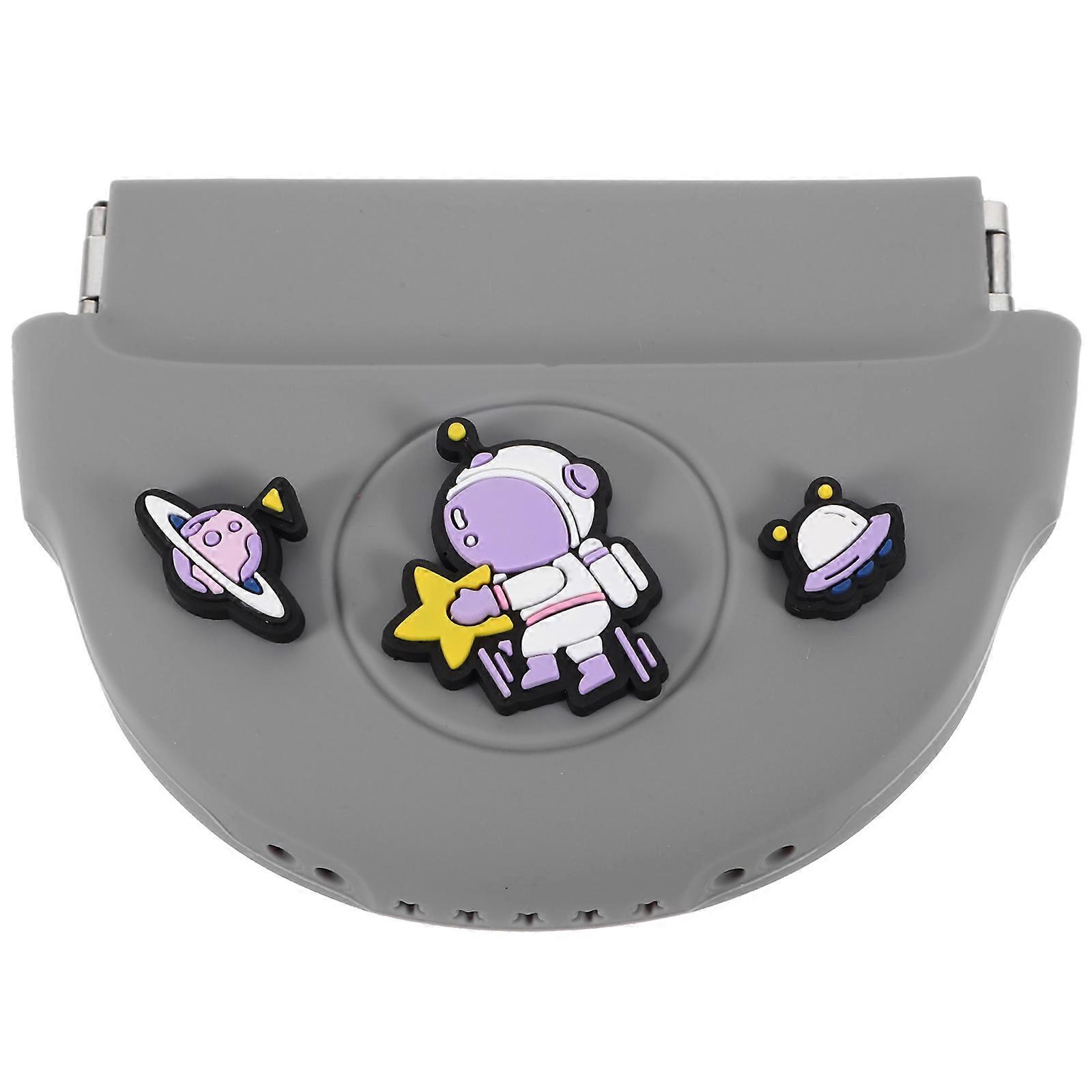 Grey Denture Case Silicone Case for Carrying 1 Portable Denture Container