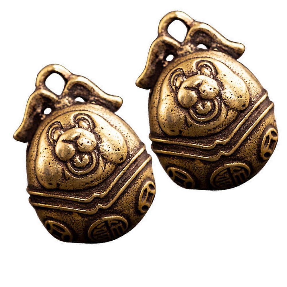 Bell Hanging Decor Brass Craft for Unique Adornment 2Pcs