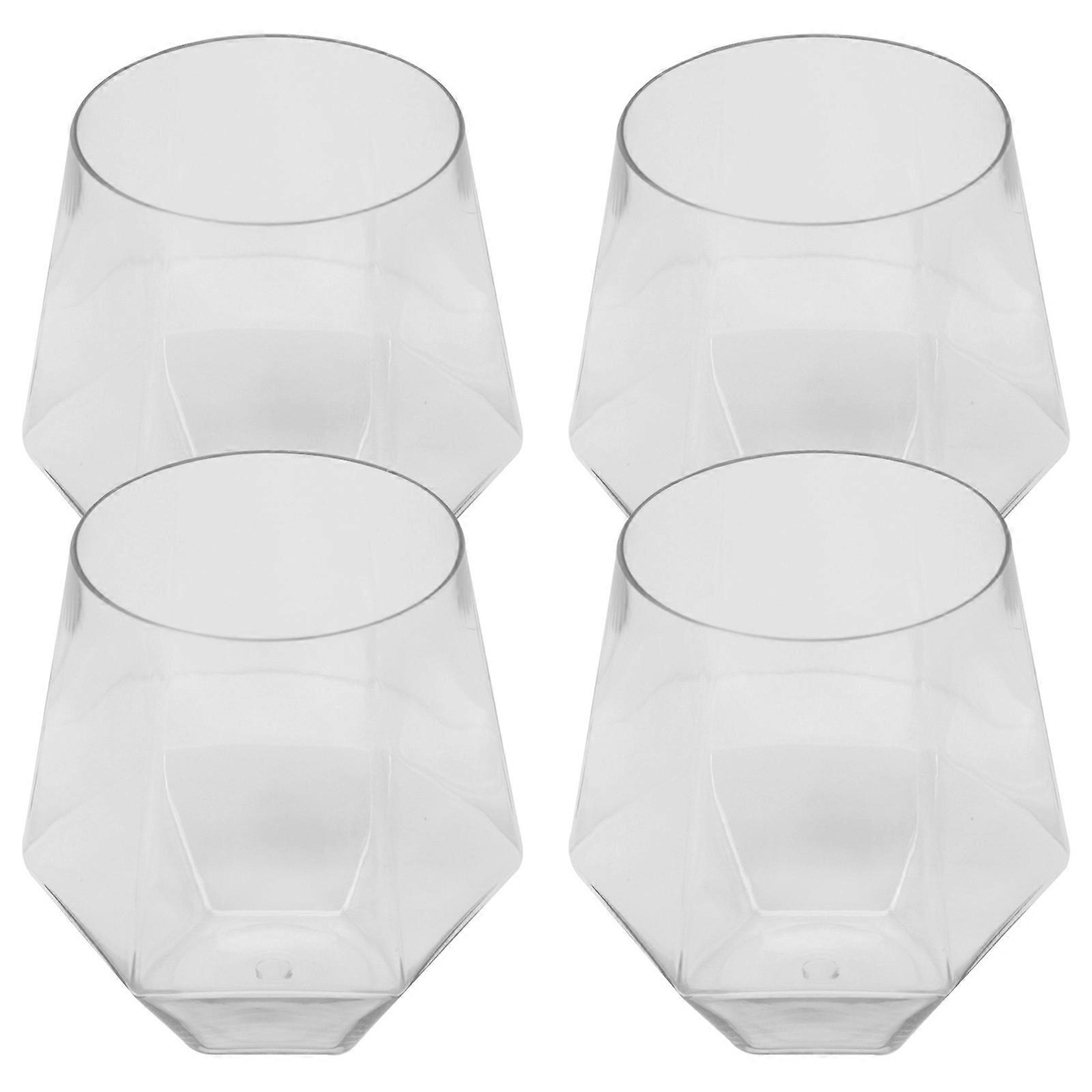 Creative 4Pcs Transparent Hexagonal Beverage Holder For Home Use And Restaurant Drinking Cups