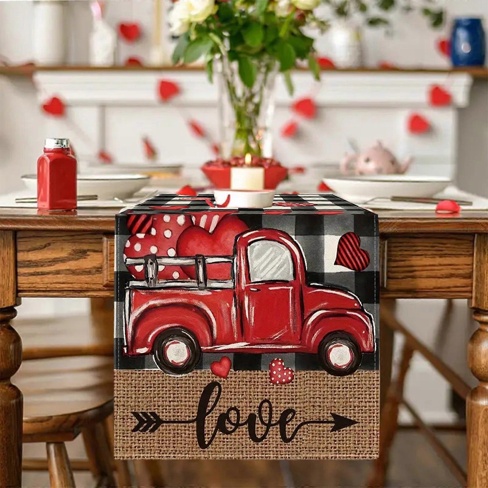 Valentine's Day Tablecloth Dining Room Kitchen Table Decor Runner A