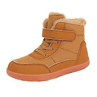Stivali da neve invernali impermeabili per neonati e bambine, scarpe a piedi nudi antiscivolo con punta larga, modello alto, colore kaki, taglia 8-9 anni, compatibili con il modello barefoot.