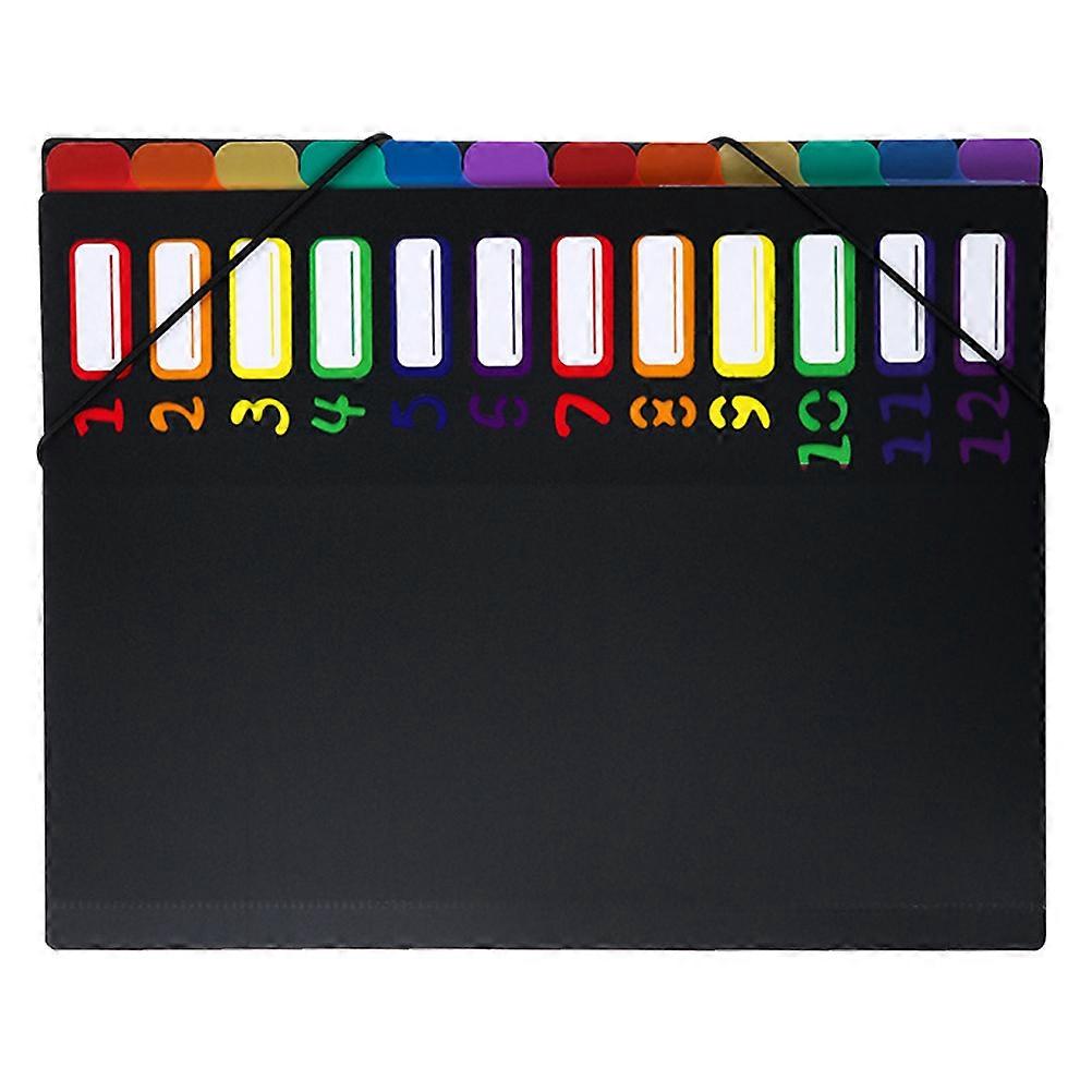 Multi-Layer Plastic Document Folder for Files with 2Pcs Receipt Holders