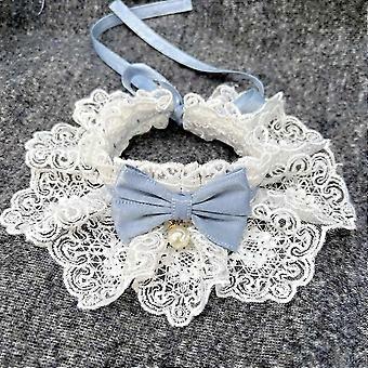 Cute Lace Pet Collar with Bow for Cats & Dogs, Adjustable Sizes XS-XL