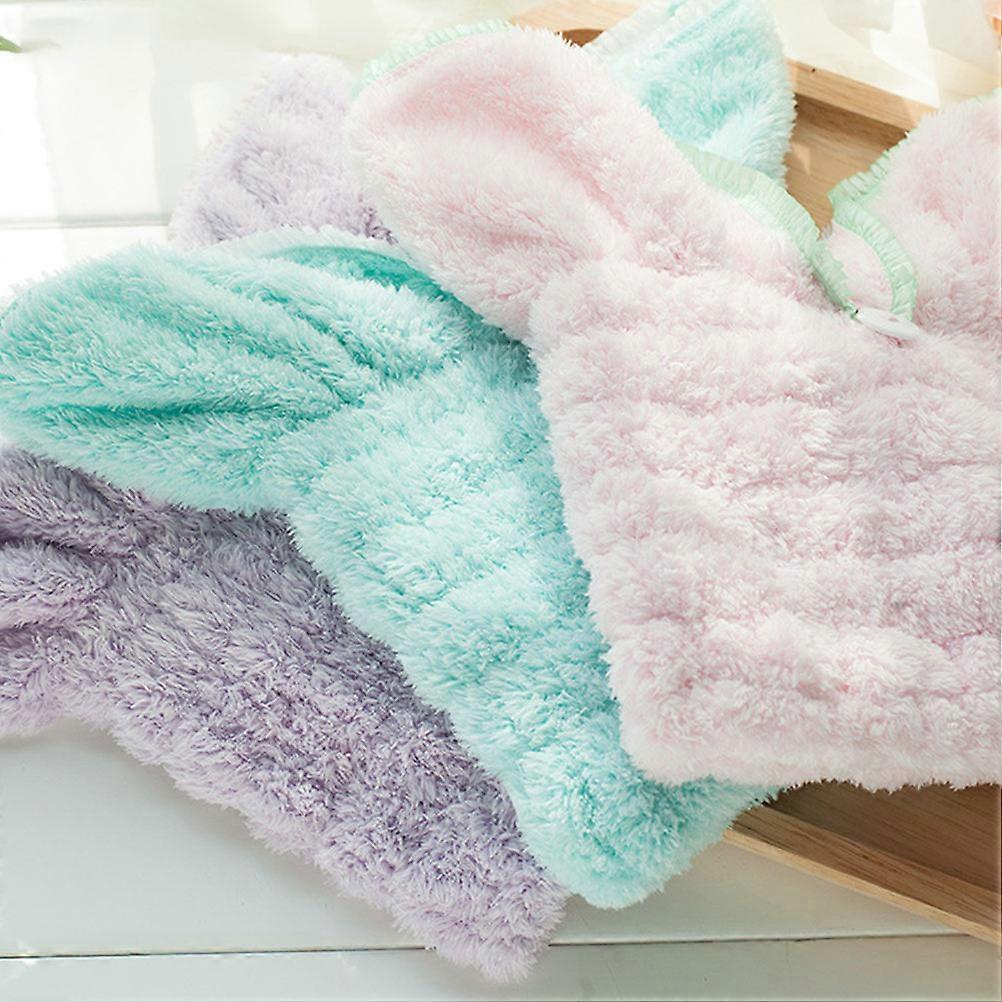 Quick-Dry Bathing Cap Rabbit Ear Shaped for Shower Use Practical Green