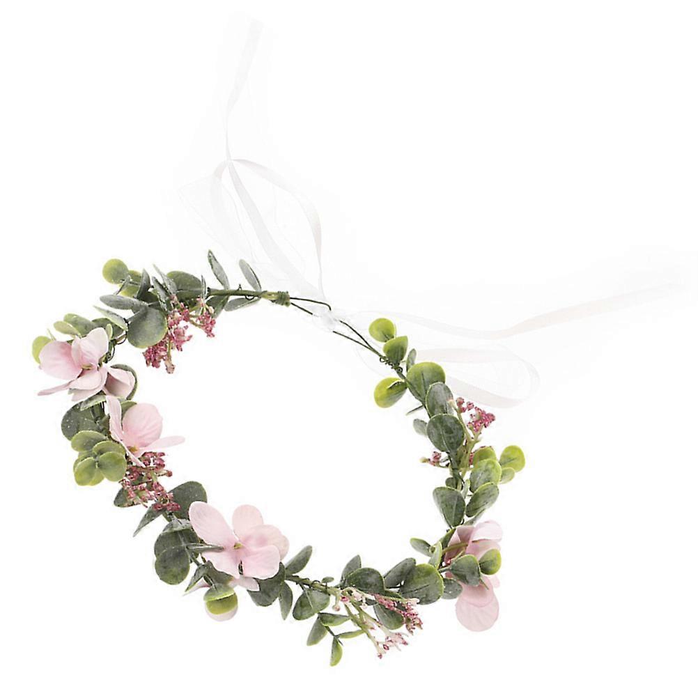 Dekorative Brautkrone mit Blumenmuster, rosa