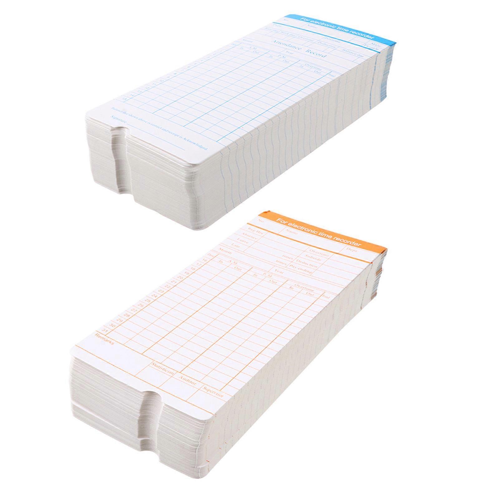 Punching Time Cards Attendance Payroll Recorders 200 Sheets