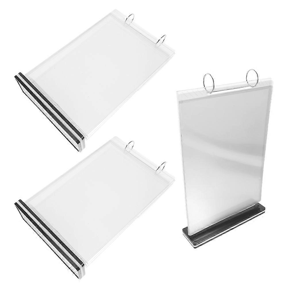 3Pcs Table Menu Holder Stand Flip Made with PVC Material